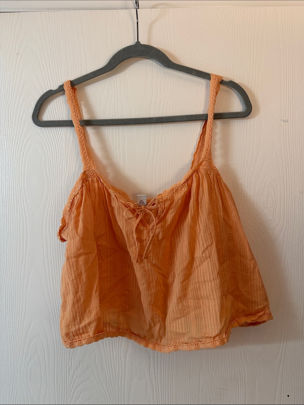 Old Navy Orange Lace-Trim Crop Tie-Front